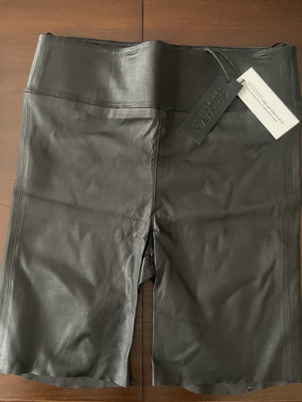 SPRWNN Black 100% Leather Biker Shorts